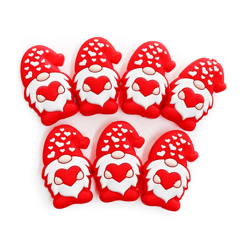 Wholesale 10pcs Silicone Creative Valentine's Day Baby DIY Anti Dropping Adhesive Beads